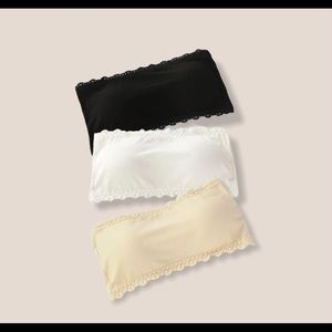 SHEIN Girls 3 pack Contrast Strapless Bralette